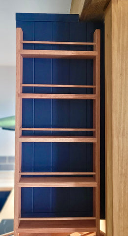 Solid Oak Spice Rack 5 Tiers Cupboard & Door Hung