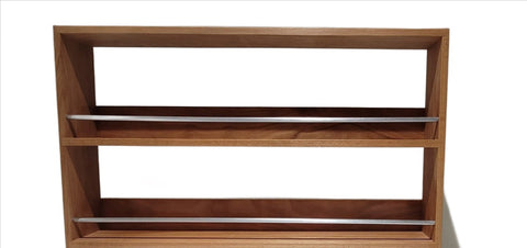 Solid Beech Spice Rack 2 Tiers / Shelves for Spices & Herb Jars