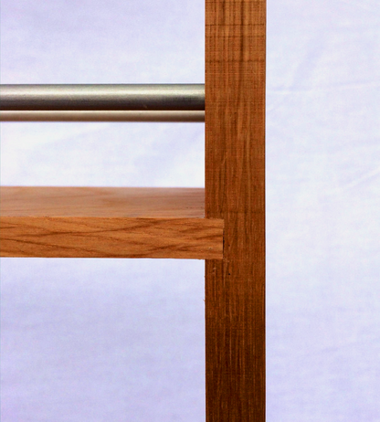 Solid Oak Spice Rack 5 Shelves Deep Capacity & Open Top for Larger Jars, Bottles and Packets - 8cm Deep