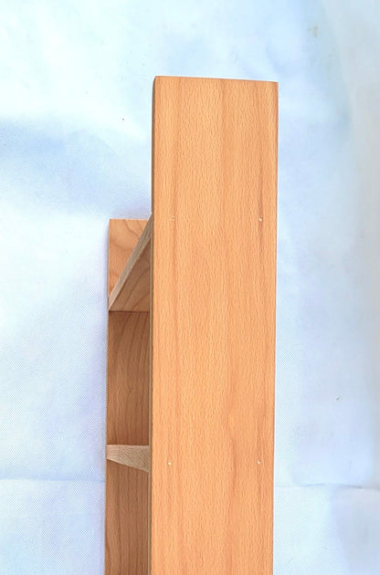 Solid Beech Spice Rack 4 Shelf Deep Capacity & Open Top for Larger Jars, Bottles and Packets