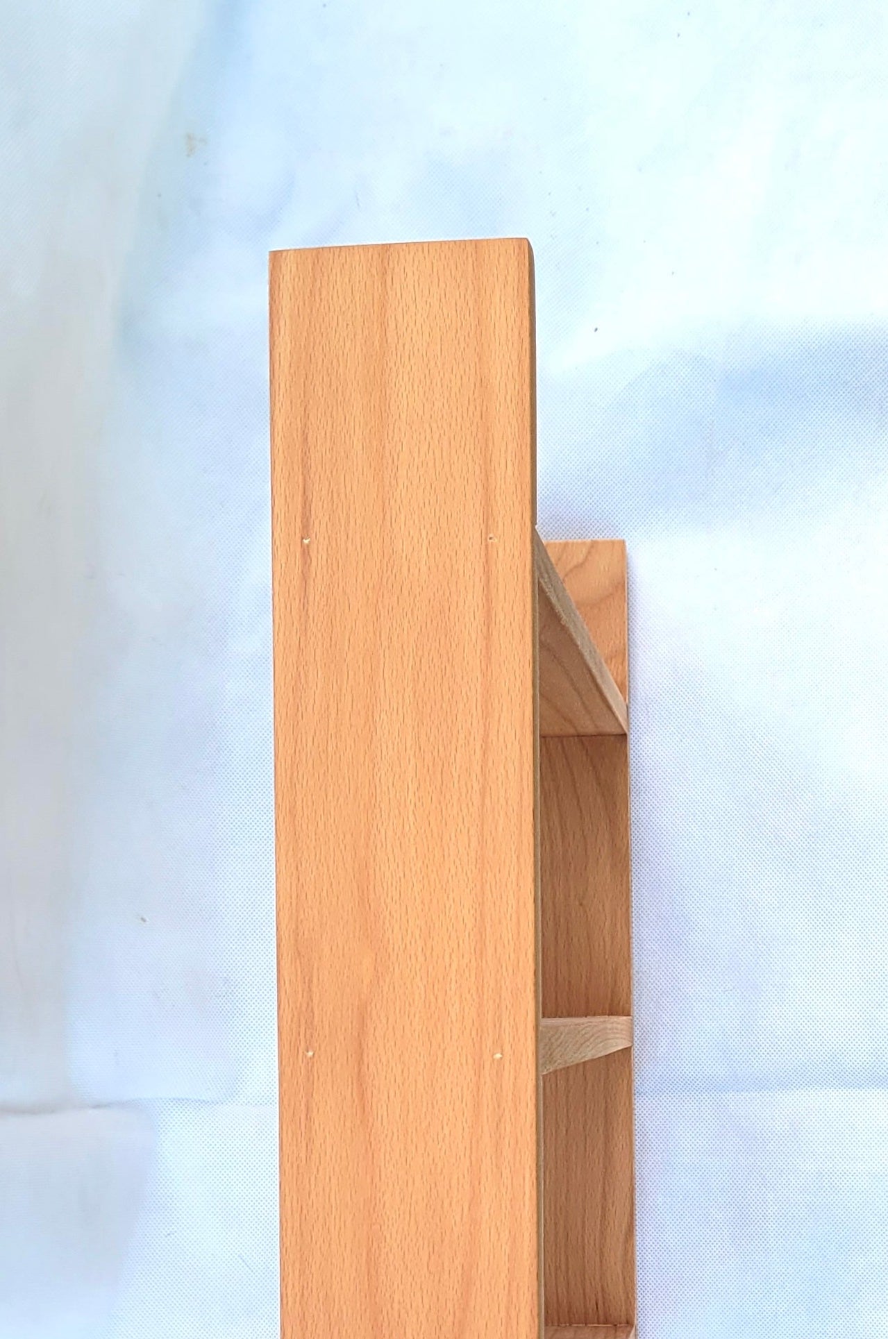 Solid Beech Spice Rack 5 Shelf Deep Capacity & Open Top. Holds Larger Jars, Bottles and Packets