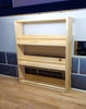 Solid Pine Spice Rack 3 Shelf on a wooden worktop