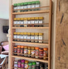 Solid Oak Spice Rack 5 Tiers Cupboard & Door Hung