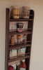 Solid Walnut Larder Rack for Pantry Cupboard Doors - Spice Rack - Bottle Rack - 5 Shelves