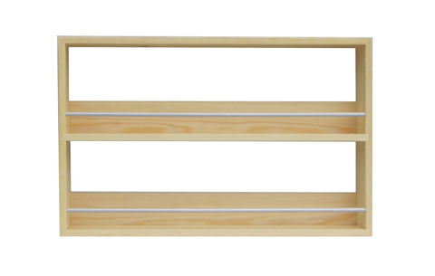 Solid Pine Spice Rack 2 Tiers / Shelves for Herb & Spice Jars
