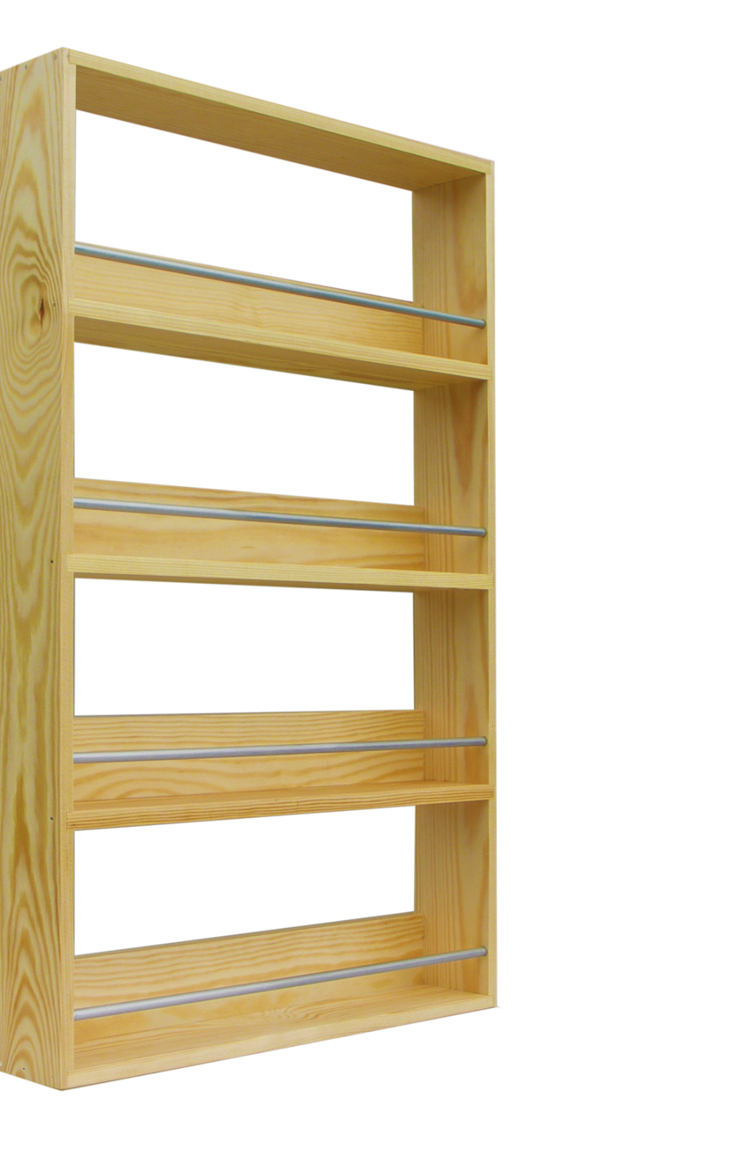 Spice Rack 4 Tiers Shelves Solid Pine Kitchen Storage Made in the UK SilverAppleWood