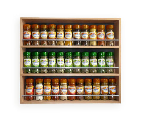 Solid Beech Spice Rack 3 Tiers / Shelves for Spices & Herb Jars